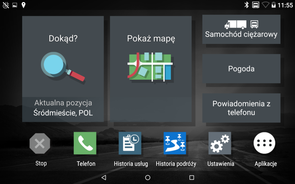 Garmin Dezl LGV 1000 menu