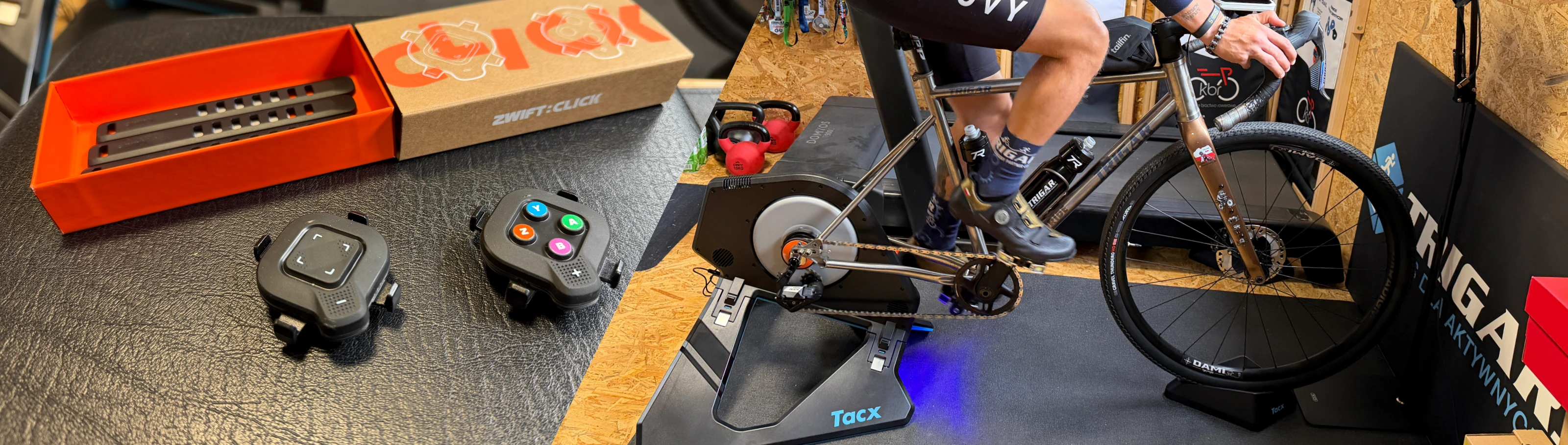 Zdjęcie prezentuje trenażer Tacx Neo 2T z modułem Zwift Ready