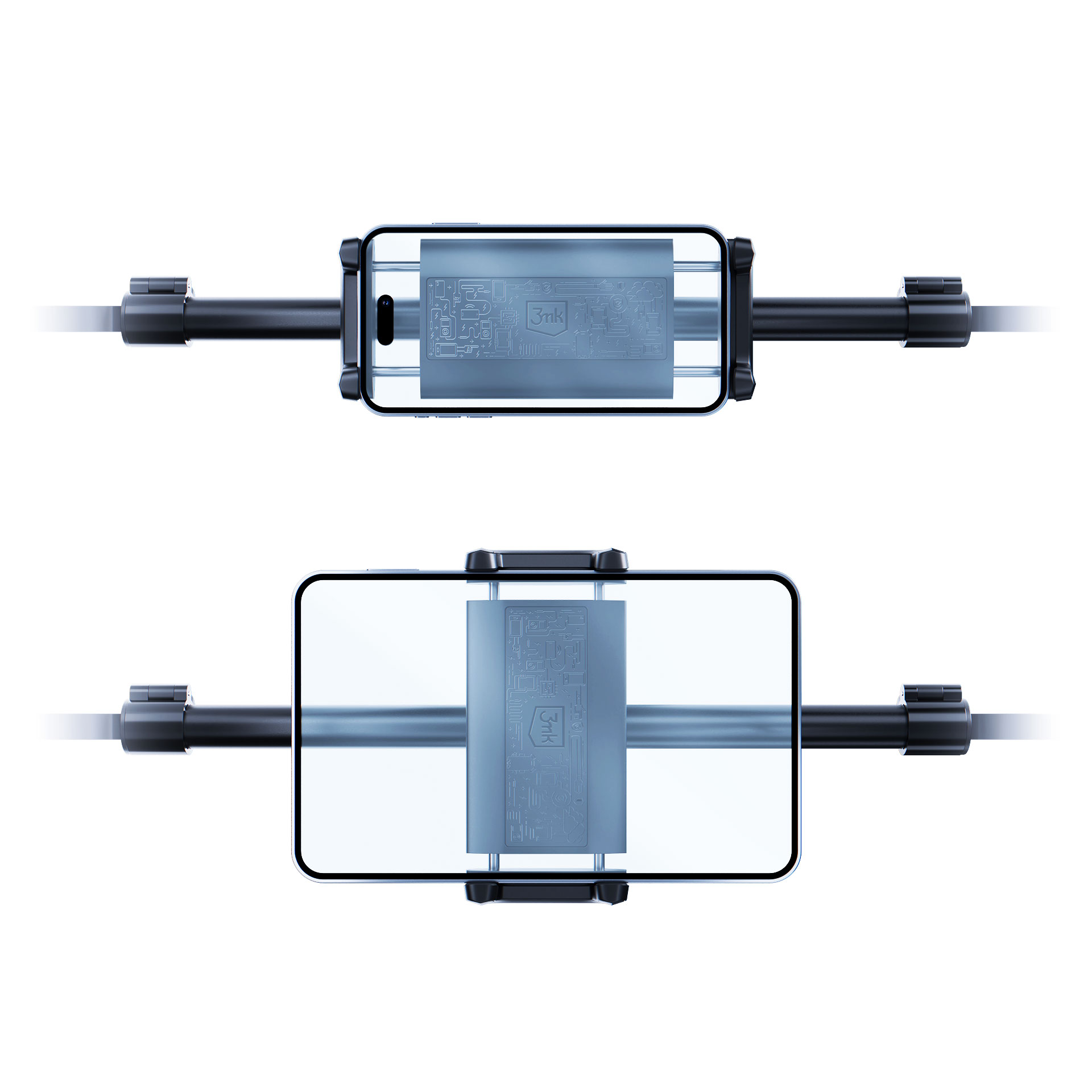 Uchwyt samochodowy na telefon i tablet 3mk Double Headrest Holder